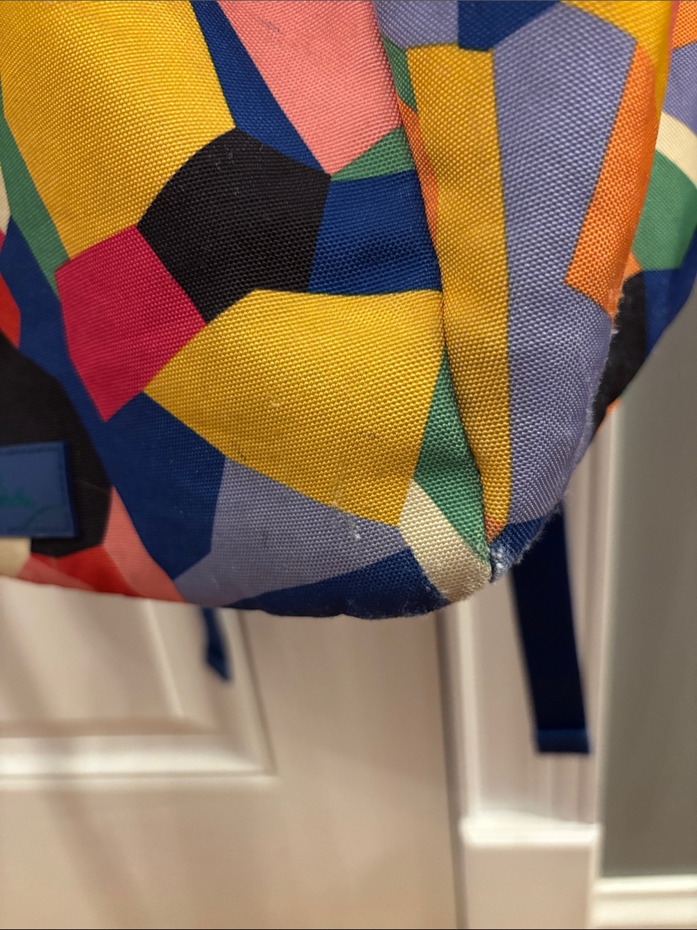 Colorful Geometric Canvas Backpack - Multicolor - Picture 10 of 12